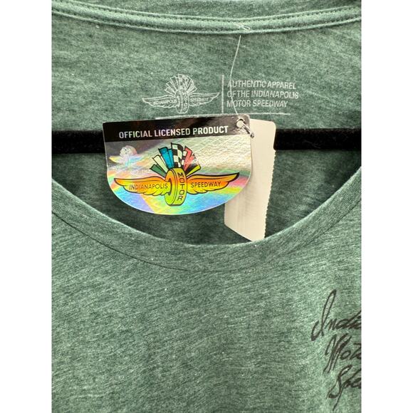 IndyCar Womens T Shirt Size M Green Script Indianapolis Motor Speedway New - Picture 4 of 7